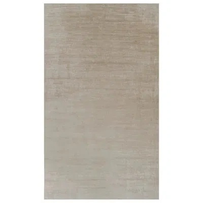 Rug & Kilim 's Oversized Modern Textural Rug In Beige-brown Stripes And Striae In Brown;beige;white;cream