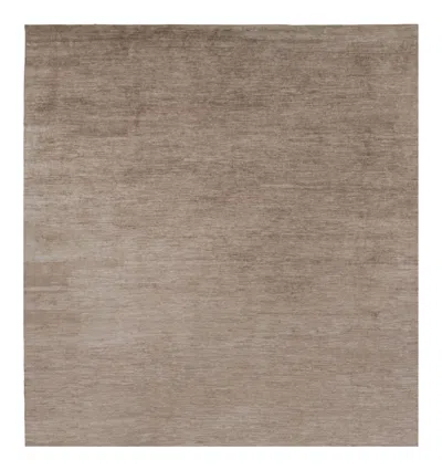 Pre-owned Rug & Kilim 's Oversized Modern Textural Rug In Brown, White And Beige Striae