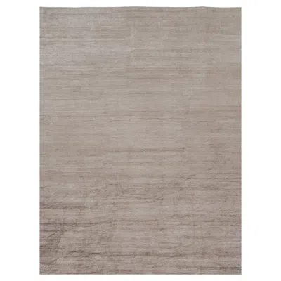 Pre-owned Rug & Kilim 's Oversized Modern Textural Rug In Brown, White And Beige Striae