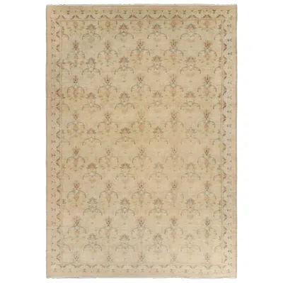 Pre-owned Rug & Kilim 's Oversized Spanish Arts & Crafts Style Rug With Floral Patterns In Sand