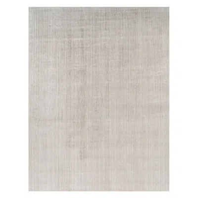 Pre-owned Rug & Kilim 's Oversized Textural Rug In Solid Beige And Cream Tones And Striae In White
