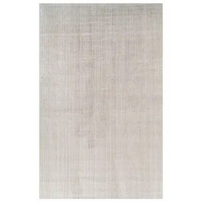 Pre-owned Rug & Kilim 's Oversized Textural Rug In Solid Beige And Cream Tones And Striae In White