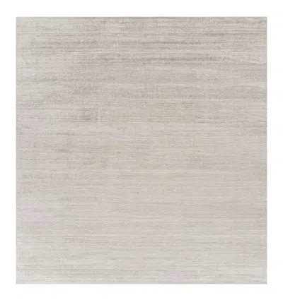 Pre-owned Rug & Kilim 's Oversized Textural Rug In Solid Taupe And White Tones And Striae
