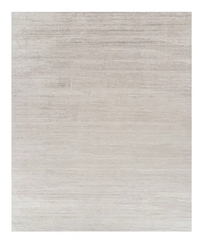 Pre-owned Rug & Kilim 's Oversized Textural Rug In Solid Taupe And White Tones And Striae
