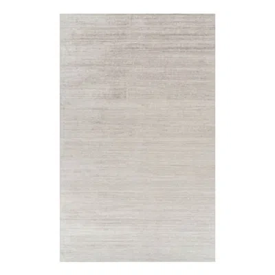 Rug & Kilim 's Oversized Textural Rug In Solid Taupe And White Tones And Striae In Brown;white