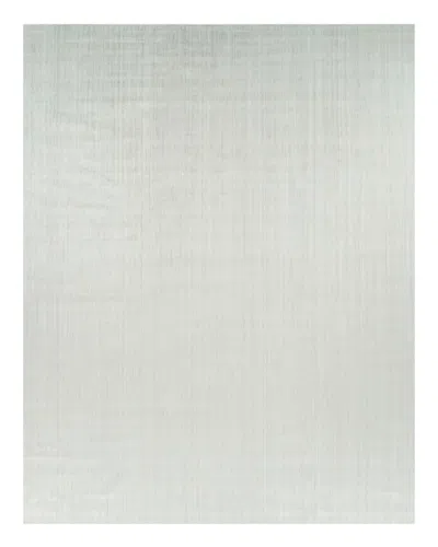 Pre-owned Rug & Kilim 's Oversized Textural Rug In Solid White And Silver-gray Striae