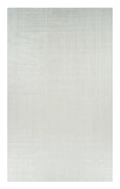Pre-owned Rug & Kilim 's Oversized Textural Rug In Solid White And Silver-gray Striae