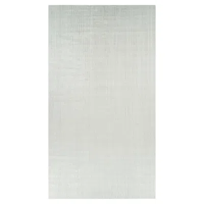 Pre-owned Rug & Kilim 's Oversized Textural Rug In Solid White And Silver-gray Striae