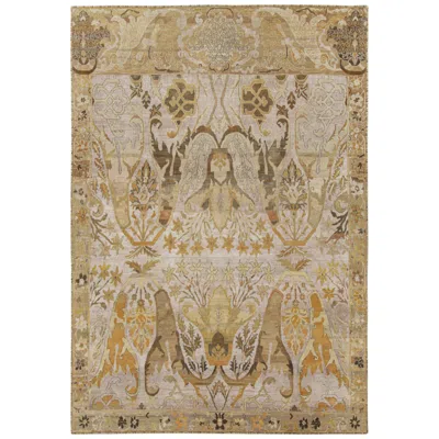 Pre-owned Rug & Kilim 's Persian Style Rug In Lavender With Brown And Gold Floral Patterns In Purple