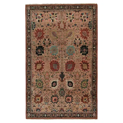 Pre-owned Rug & Kilim 's Persian Style Rug In Pink With Polychromatic Floral Patterns