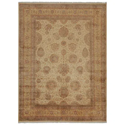 Pre-owned Rug & Kilim 's Persian Style Rug With Gold And Beige-brown Floral Pattern