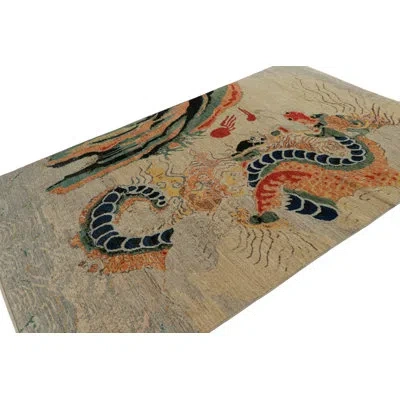 Rug & Kilim Rectangle 6'2?x9'5? Wool Area Rug In Blue;brown;red;beige;orange