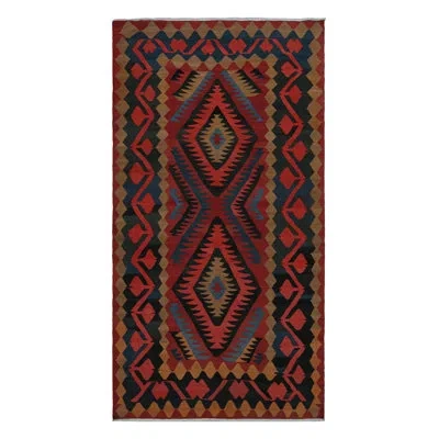 Rug & Kilim Rectangle 6'4”x12'2” Wool Area Rug In Blue;red