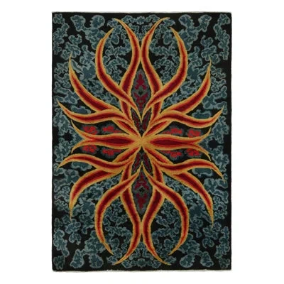 Rug & Kilim Rectangle 7'0?x10'2? Wool Area Rug In Blue;red;gold