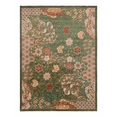 Rug & Kilim Rectangle 8'9x11'10 Wool Area Rug In Brown;green
