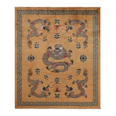 Rug & Kilim Rectangle Hand Knotted Wool Area Rug In Blue;brown;red;beige