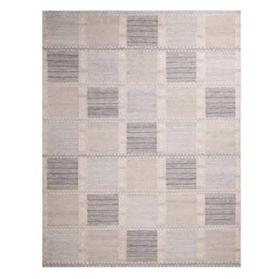 Rug & Kilim Rectangle Hand Knotted Wool Area Rug In Blue;white;silver;gray