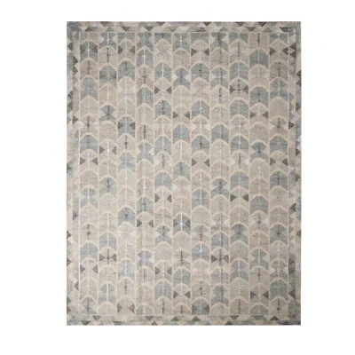 Rug & Kilim Rectangle Hand Woven Wool Area Rug In Blue;black;white;gray