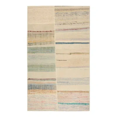Rug & Kilim Rectangle Hand-knotted Wool Area Rug In Beige