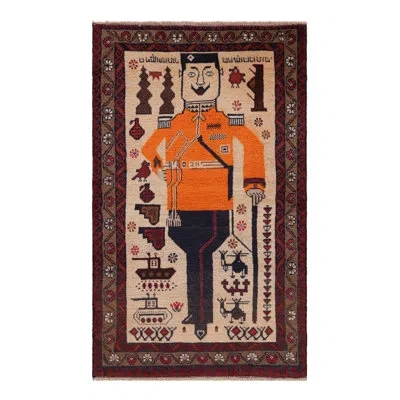 Rug & Kilim Rectangle Wool Area Rug In Black;brown;red;beige