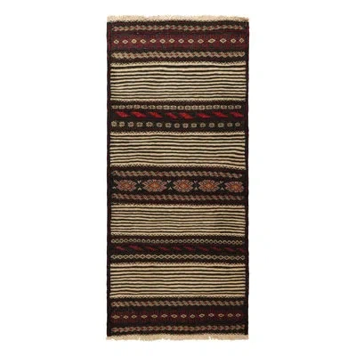 Rug & Kilim Rectangle  Wool Area Rug In Black;brown;red;beige;pink