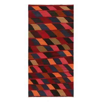 Rug & Kilim Rectangle Wool Area Rug In Black;red;orange