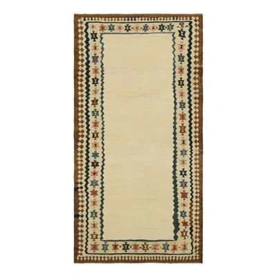Rug & Kilim Rectangle Wool Area Rug In Brown
