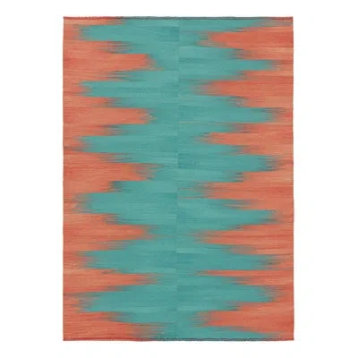 Rug & Kilim Rectangle Wool Area Rug In Blue;red