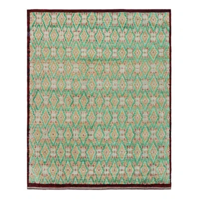 Rug & Kilim Rectangle Wool Area Rug In Brown;beige;gold;green