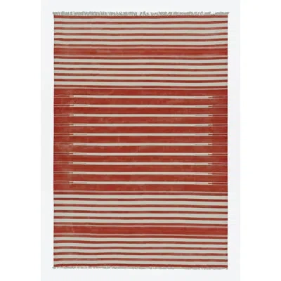 Rug & Kilim Rectangle Wool Area Rug In Red;white;cream