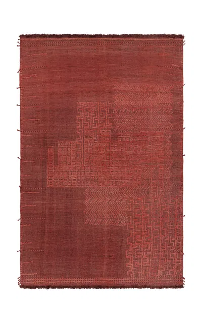 Rug & Kilim - 's Moroccan Rug In Red With Geometric Patterns - Red In Brown