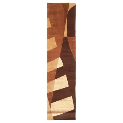 Rug & Kilim Runner  Hand-knotted Wool Brown Area Rug