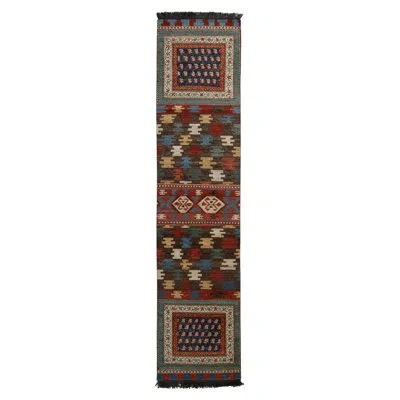 Rug & Kilim 's Runner In Beige-brown All Over Geometric Pattern In Blue;brown;red;beige
