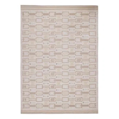 Rug & Kilim Sacndinavian Rectangle Hand Woven Wool Area Rug In Brown;beige;white