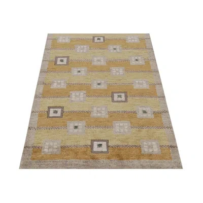 Rug & Kilim Scandinavian Area Rug In Brown;gold;gray