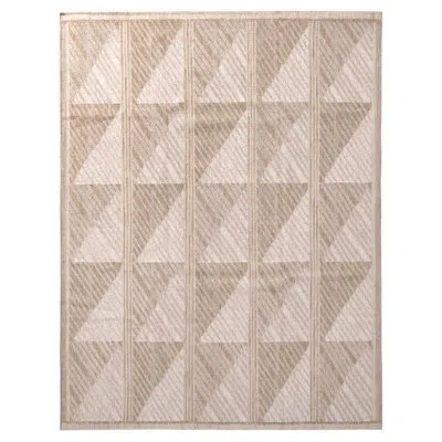 Rug & Kilim 's Scandinavian Geometric Beige Brown Wool Rug In Brown;beige;white;cream