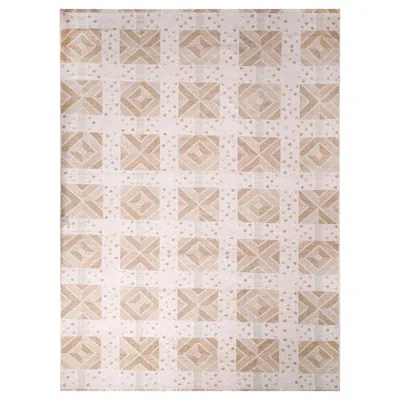 Pre-owned Rug & Kilim 's Scandinavian Inspired Cream And Beige-brown Natural Wool Kilim Rug In White