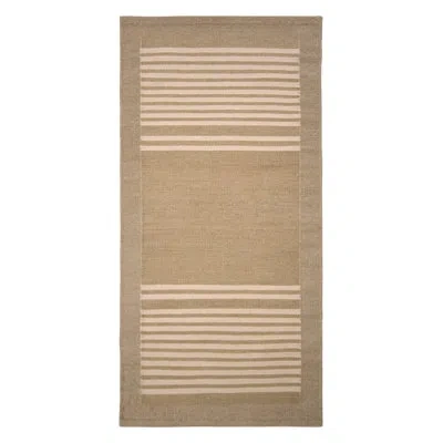 Rug & Kilim Scandinavian Rectangle Hand Knotted Wool Area Rug In Brown;beige