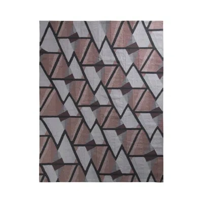 Rug & Kilim Scandinavian Rectangle Hand Knotted Wool Area Rug In Pink;gray