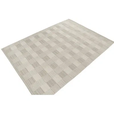 Rug & Kilim 's Scandinavian Rug In Beige And White Geometric Pattern In Beige;white