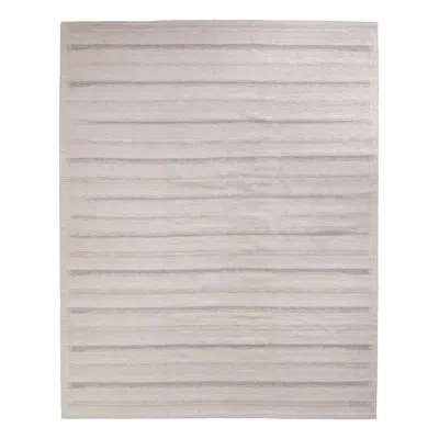 Rug & Kilim 's Scandinavian Rug In Beige Grey Striped Pattern In Brown;beige;white;cream;grey