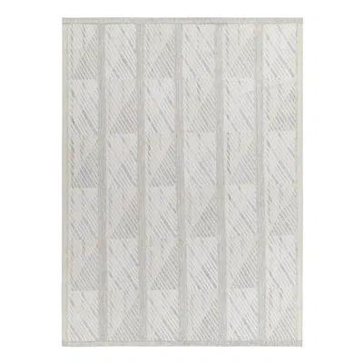 Rug & Kilim Scandinavian Rug In Gray, White Geometric Pattern By  In White;silver;gray;cream