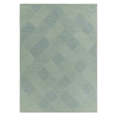 Rug & Kilim Scandinavian Rug In Seafoam Blue Geometric Pattern By  In Blue;green