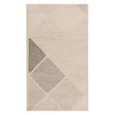 Rug & Kilim 's Scandinavian Rug In White, Gray Diamond Patterns In Blue;brown;beige;white;silver;gray;cream
