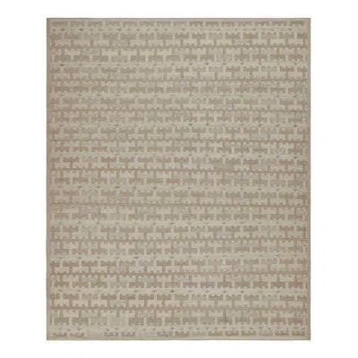 Rug & Kilim 's Scandinavian Rug With Geometric Pattern In Beige;green