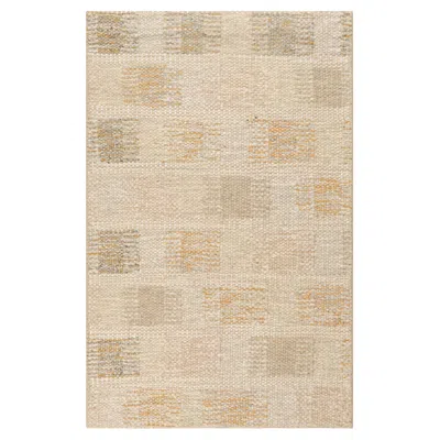 Pre-owned Rug & Kilim 's Scandinavian Style Custom Rug Sample In Beige-brown, Geometric In Sand