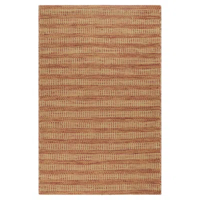 Pre-owned Rug & Kilim 's Scandinavian Style Custom Rug Sample In Red And Beige Stripes