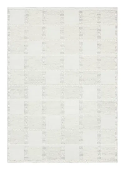 Pre-owned Rug & Kilim 's Scandinavian Style Custom Rug With White And Geometric Patterns