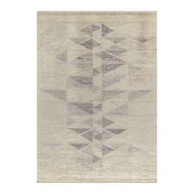 Rug & Kilim Rug And Kilim's Scandinavian Style Deco Rug In Gray And Blue Geometric Pattern In Blue;gray