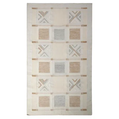 Pre-owned Rug & Kilim 's Scandinavian Style Flat-weave Beige Brown Geometric